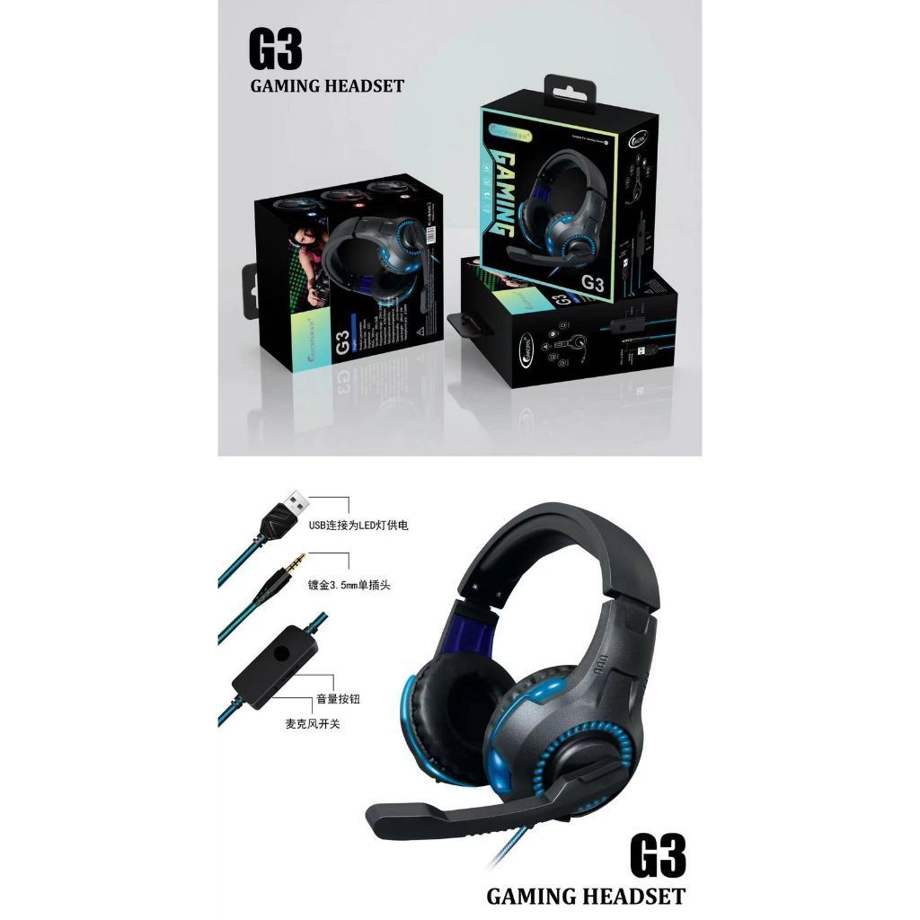 Fone Headset Gamer  Microfone Controle P2 Profissional Jogo Pc Note Celular Ps4  G10/301MV/G3/KA-903/KA-9007 Gamer em Oferta na Shopee