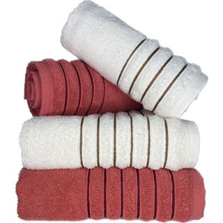 Kit 4 Toalhas (2 Banho e 2 Rosto) - Jogo de Toalhas 100% Algodão Grande 75cm x 130cm