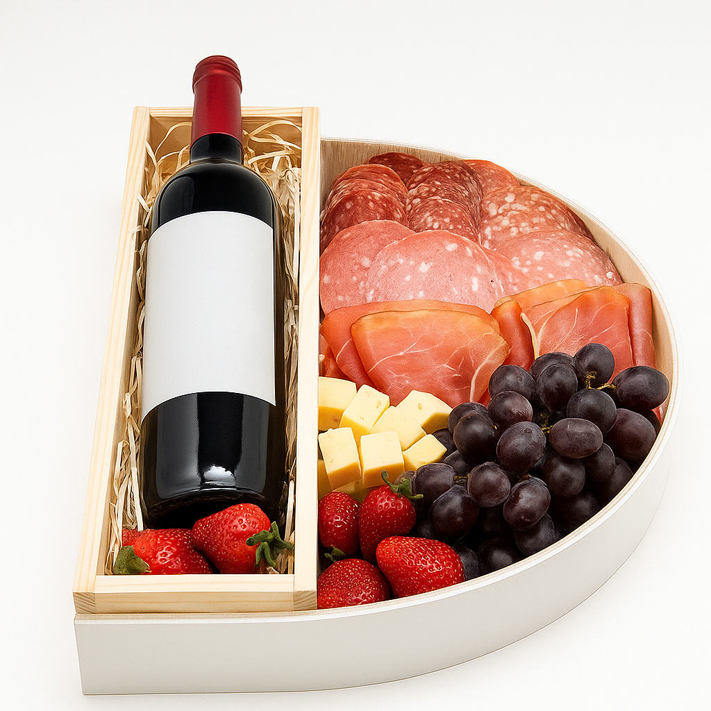 Delta bandeja pinus com detalhe arredondado para bebida e frios cestaria presentes exclusivo