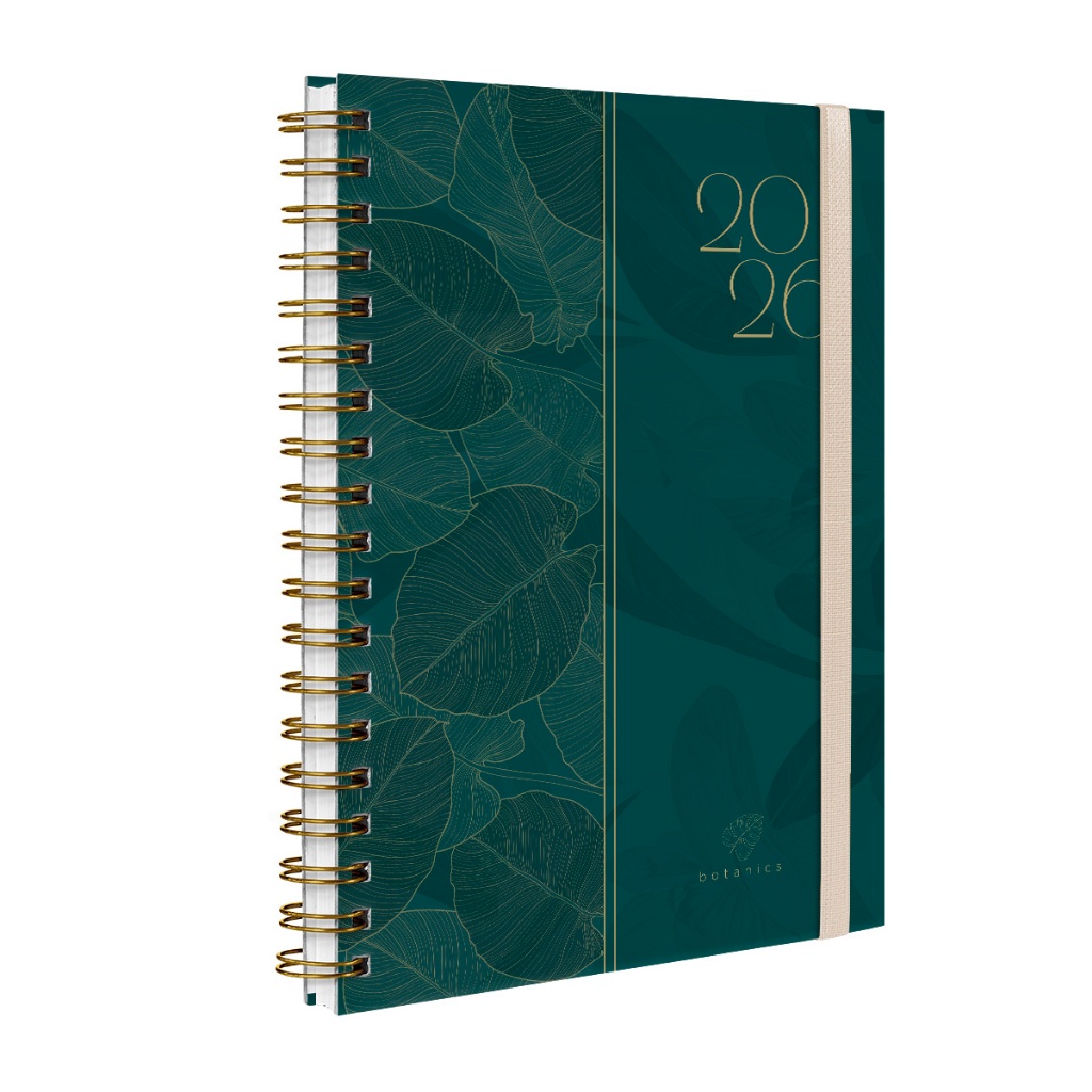 Agenda 2026 Planner Semanal Plus Botanics Golden Leaves