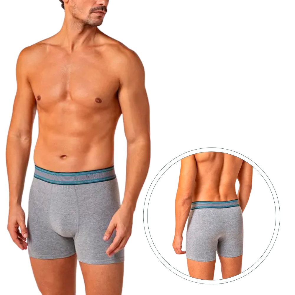 Cueca Boxer Masculina com Algodão e Elastano
