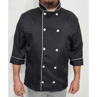 Dolma Chef De Cozinha Preta Com Detalhes Branco em Oferta na Shopee