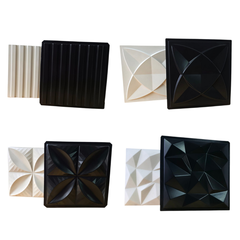 4 Moldes 3D Para gesso Forma 3D de Gesso e cimento Placas 3D Para gesso em ABS 1 MM