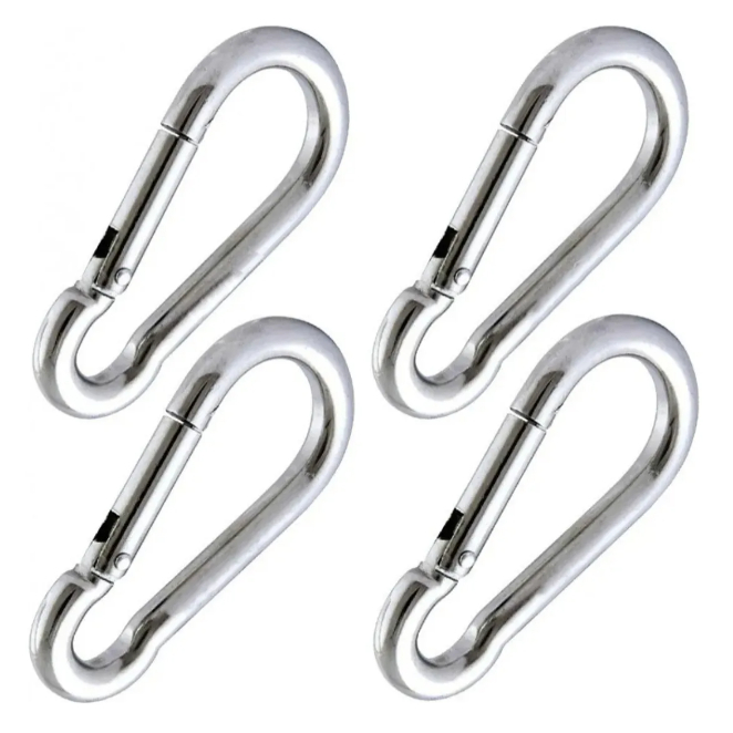 6 Unidade Mosquetão 7cm Suporta 180kg Academia Profissional