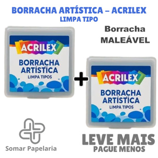 Borracha Artistica Limpa Tipo - Acrilex em Oferta na Shopee