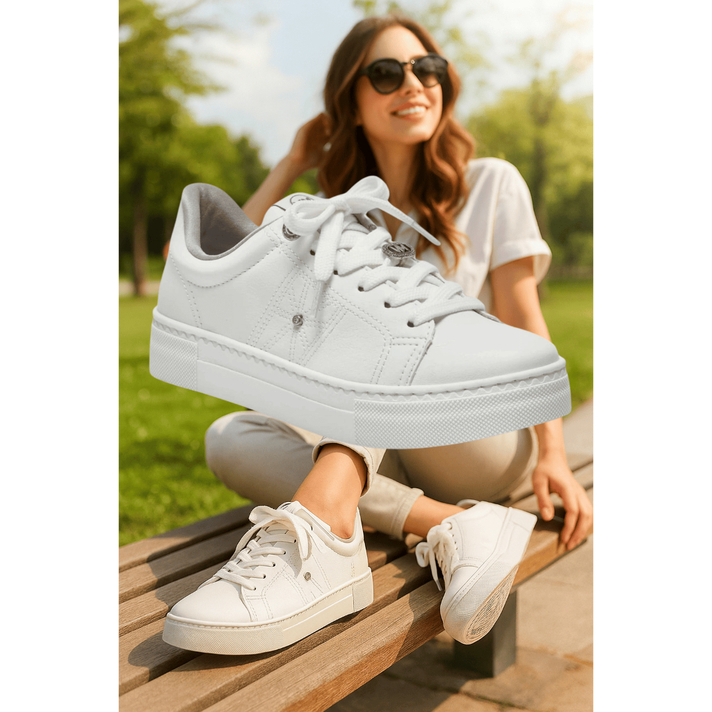 Tênis Feminino Via Marte Original Casual Conforto Vários Modelos Slip On Cadarço Plataforma Dia a Dia Sapatênis Fashion