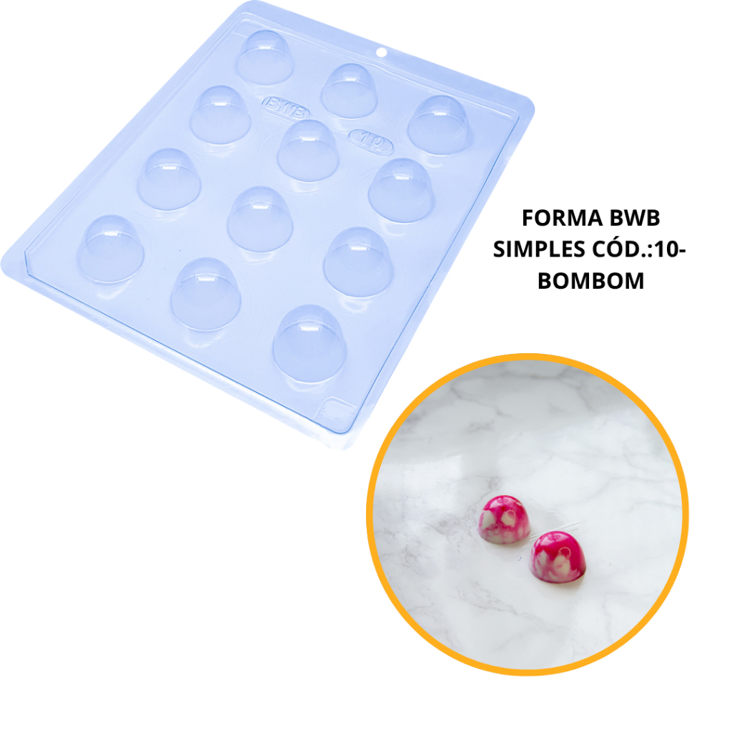 FORMA SIMPLES TRUFA CÓD.:10 EM ACETATO BWB PARA BOMBOM DOCES DE CHOCOLATE, CONFEITARIA E PÁSCOA. - Home & Living
