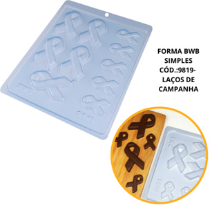 FORMA SIMPLES LAÇO CAMPANHA OUTUBRO ROSA CÓD.:9819 EM ACETATO BWB PARA BOMBOM DOCES DE CHOCOLATE, CONFEITARIA E DOCERIA. em Oferta na Shopee