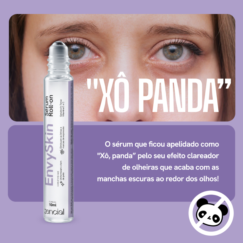 Roll-On Clareador de Olheiras Zencial 10ml – Niacinamida 5%, Vitamina C, Reduz Bolsas e Linhas · foto 2