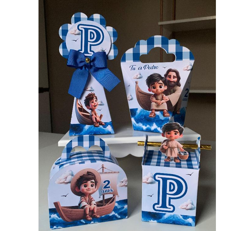 Kit Festa Tu és Pedro - Personalizados - Lembracinha- Festa Infantil- Caixinhas- Tema Bíblico| PEGUE E MONTE.