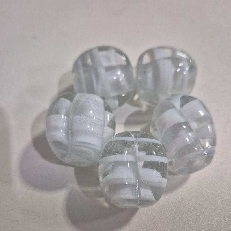 Kit C/ 3 ou 7 Unidades Firma De Murano Pitanga Cristal/Branco
