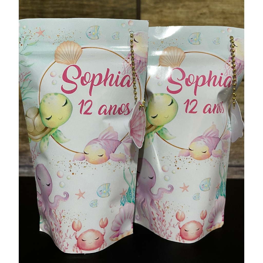 Saco ZipLock Metalizado Personalizado Fundo do mar Menina -Saquinho zip Lock - 𝗧𝗔𝗠𝗔𝗡𝗛𝗢: 𝟭𝟬𝘅𝟭𝟳,𝟱𝗰𝗺. em Oferta na Shopee