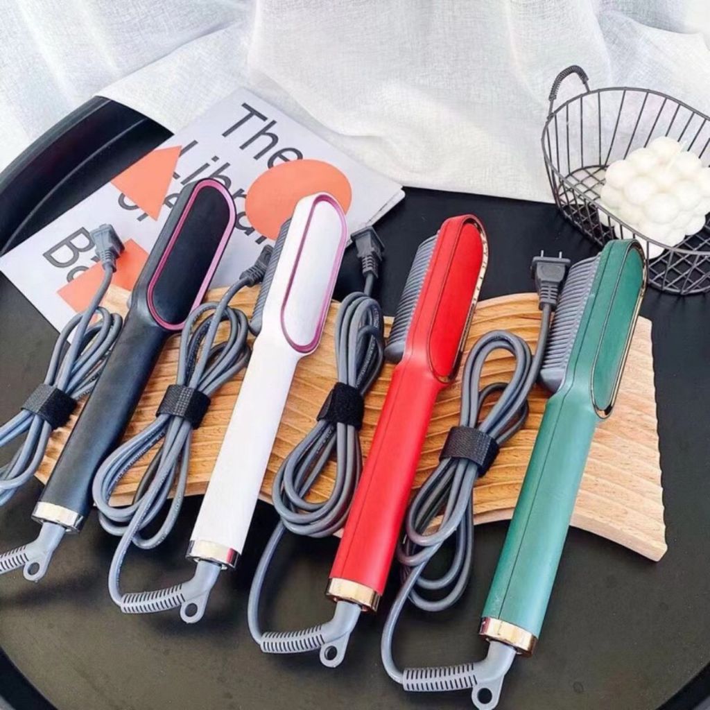 Escova Alisadora Bivolt 5 em 1 - Alisa, Hidrata, Modela, Alinha e Anti-Frizz