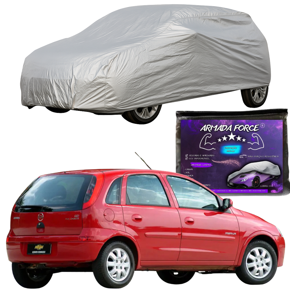 Capa De Cobrir Carro Corsa Hatch Impermeável 100% Sem Forro Proteção Automotiva Sol Chuva Poeira