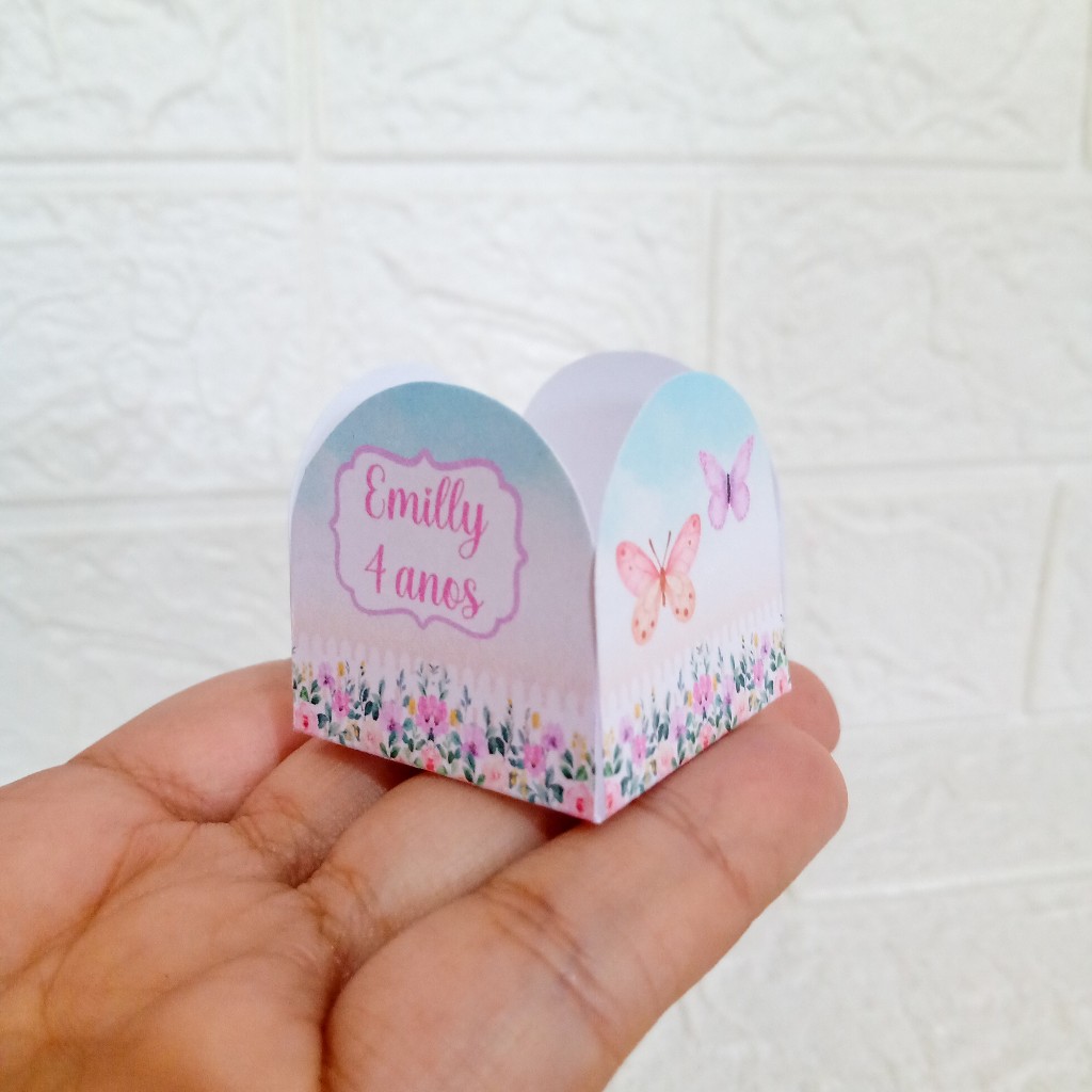 Forminha para Doces Brigadeiro Personalizada Jardim Encantado Festa Jardim Borboletas Lembrancinha