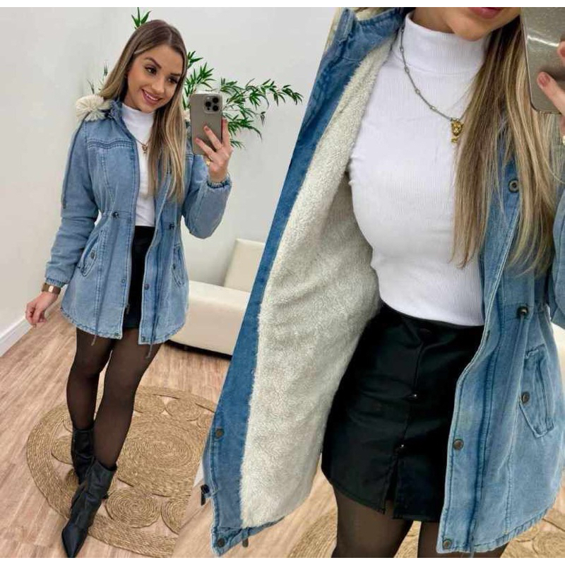 Parka Feminina Jeans Forrada: Onde Comprar | BuscaProdutos