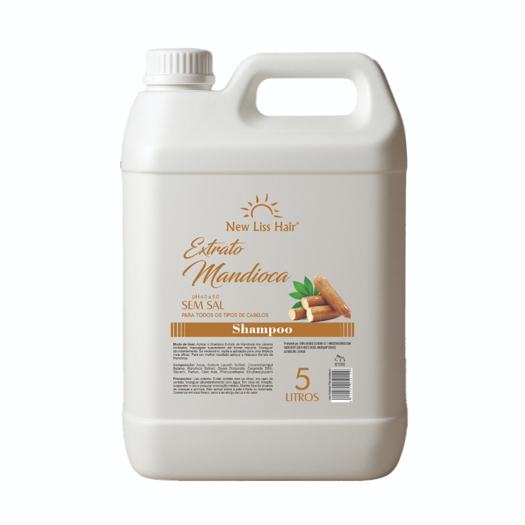 Shampoo lavatório Extrato de Mandioca 5L New Liss Hair