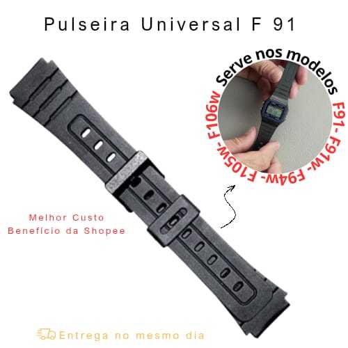 Pulseira Para Relógio F91 Compatível com Diversos Modelos