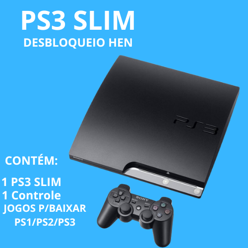 PLAYSTATION 3 - PS3 Slim ou Super Slim SONY 1 Controle H,E,N 4.93