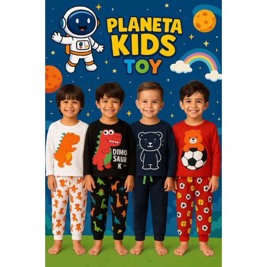 Pijama Infantil Menino Inverno - Kit Pijama Infantil Inverno