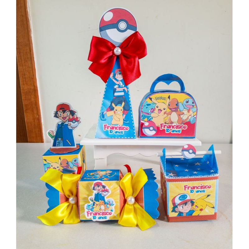 Kit 25 Caixinhas/Personalizados Festa Pokémon| Itens de mesa, Lembrancinhas Aniversário.