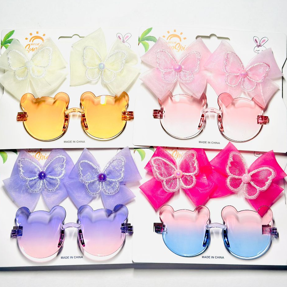 Kit 3 Grampos de cabelo para óculos, laço, acessórios para cabelo para meninas em Oferta na Shopee