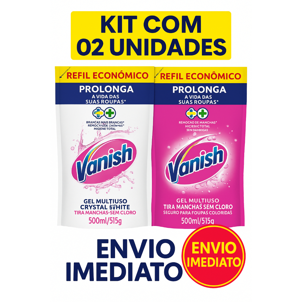 Vanish Tira Manchas Multiuso Líquido Sachê 500 mL em Oferta na Shopee