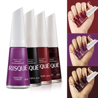 RISQUÉ: Kit com 4 Esmaltes em Tons Escuros em Oferta na Shopee