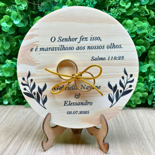 Porta Alianças Casamento de Madeira Personalizada com Frase em Oferta na Shopee