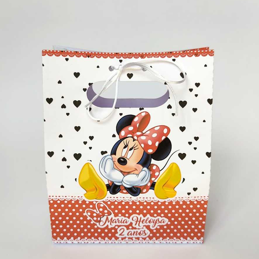 Sacolinhas Personalizadas tema Minnie - Lembrancinhas  - Aniversário - Sacolinhas Personalizadas