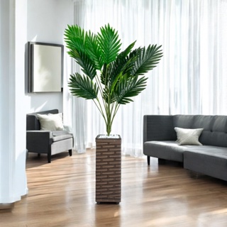 Planta Artificial Palmeira Enfeite E Decoração Casa Sala Escritório Com Vaso Grande Decorativo em Oferta na Shopee