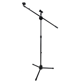 Pedestal Suporte Para Microfone, Com Trava, Regulagem, Cachimbo E Presilha Para Organizar Cabo