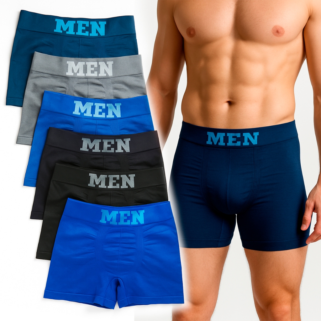 Kit Cueca Boxer Masculina Conforto Total Microfibra Sem Costura lateral kit 3 6 9 ou 12 cuecas boxer