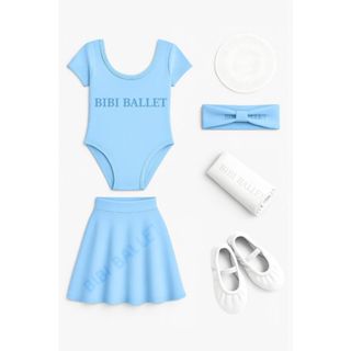 Kit 6 itens Ballet - Collant COM MANGA + Saia de Cós + Faixa (AZUL BEBÊ) e Sapatilha + Meia Calça + Redinha (BRANCO) em Oferta na Shopee