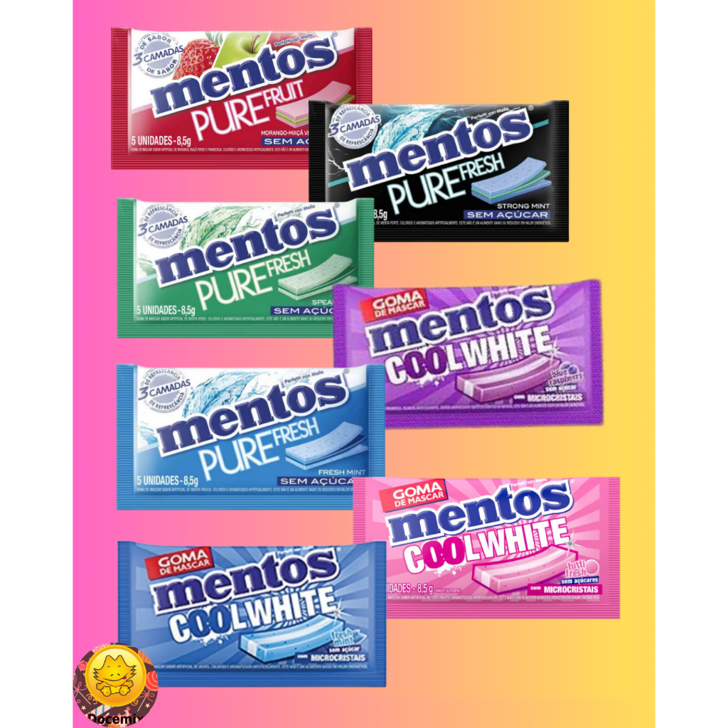 Mentos Pure Fresh Chiclete 3 Camadas Sem Açúcar - 8,5