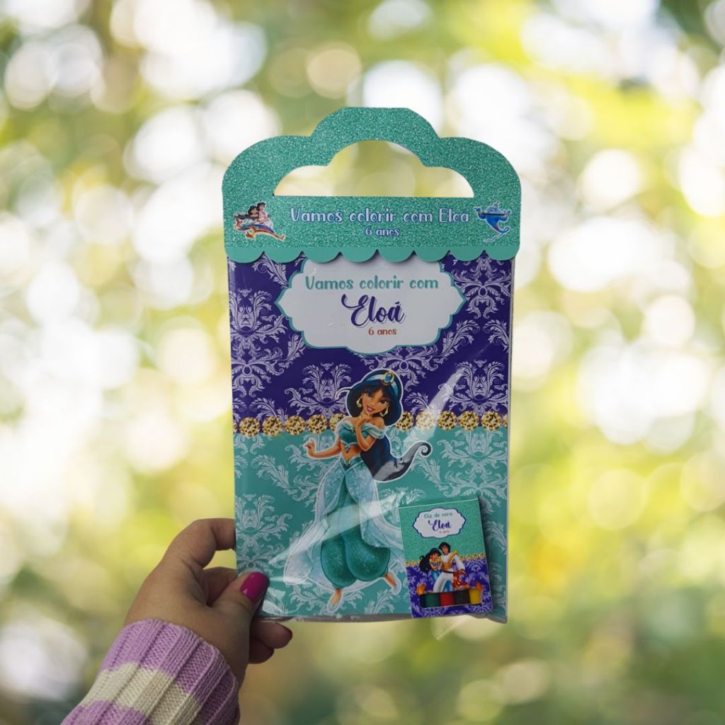 Revistinha Livro de Colorir Jasmine Aladdin Aniversário Lembrancinha Jasmine - Aladim - Aladin