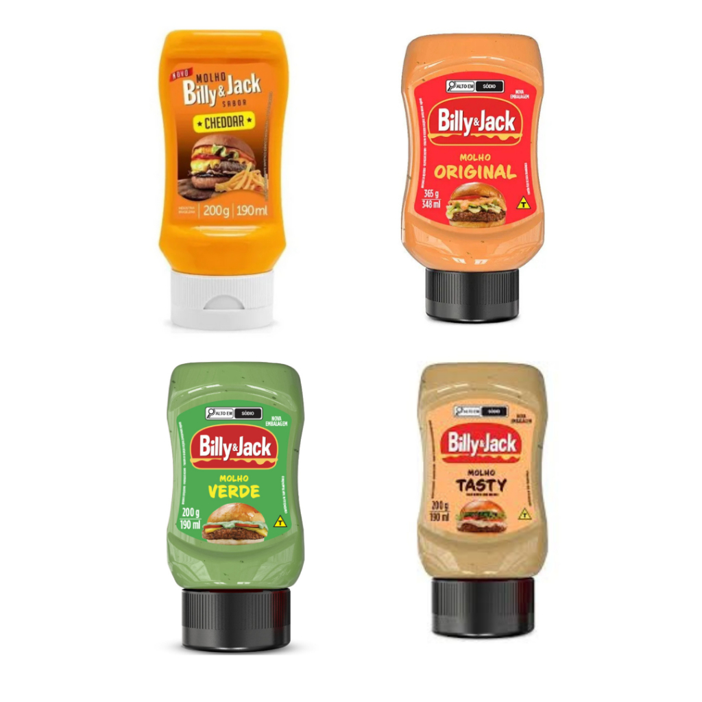 Molho Billy & Jack Tasty, Original, verde ou Cheddar 200g