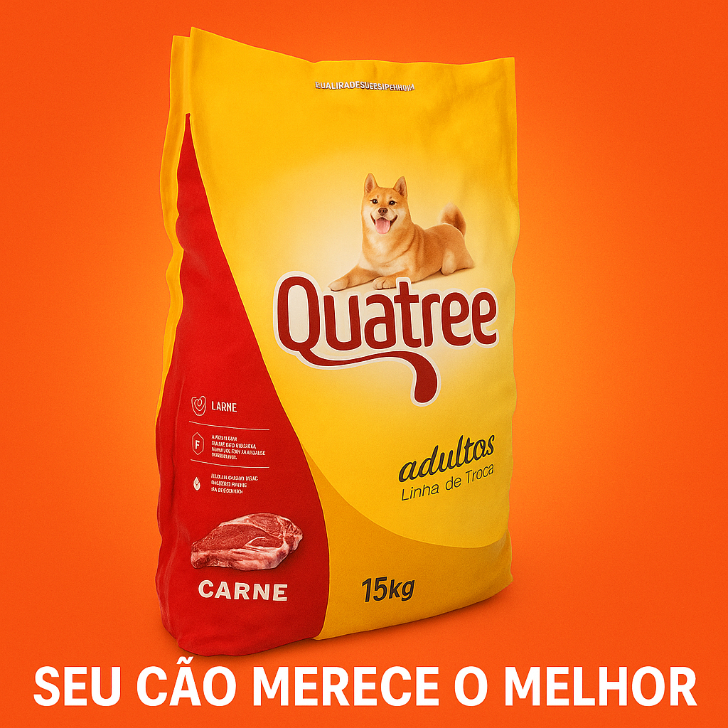 Ração Quatree Adultos Carne 15kg | Postagem Imediata Ração