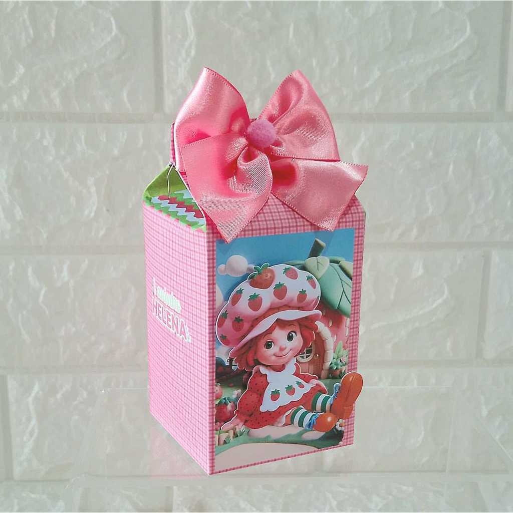 Caixa Milk Moranguinho Semi-montada-Caixa personalizada-Lembrancinha personalizada-Lembrancinha de aniversário-Lembrança