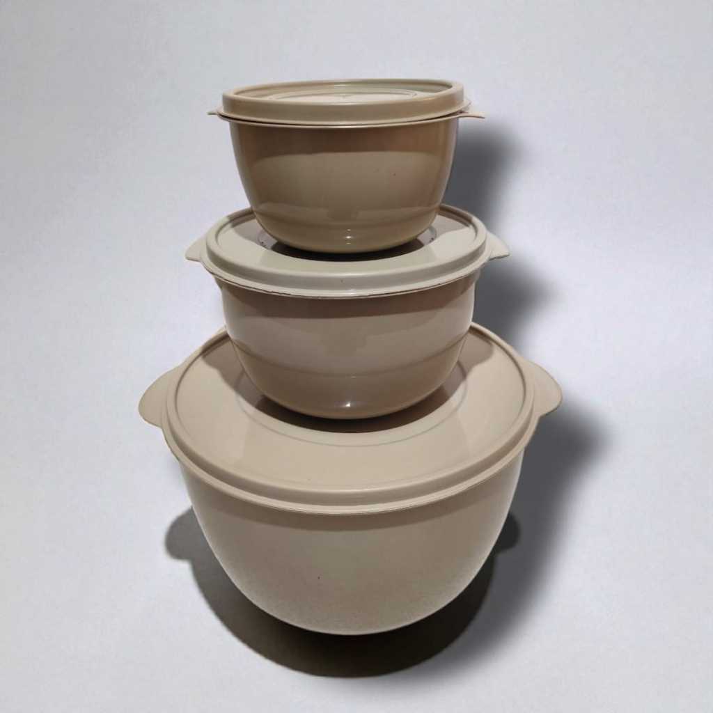 Conjunto Bowl Pote Plástico Redondo Hermeticos 10 Pecas 5 Unidades 3 Peças Lava-Louças, Freezer