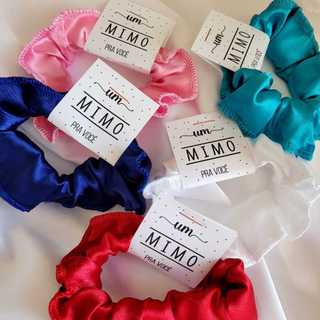 20 Scrunchie Xuxinha Cetim com TAG Mimo para Cliente