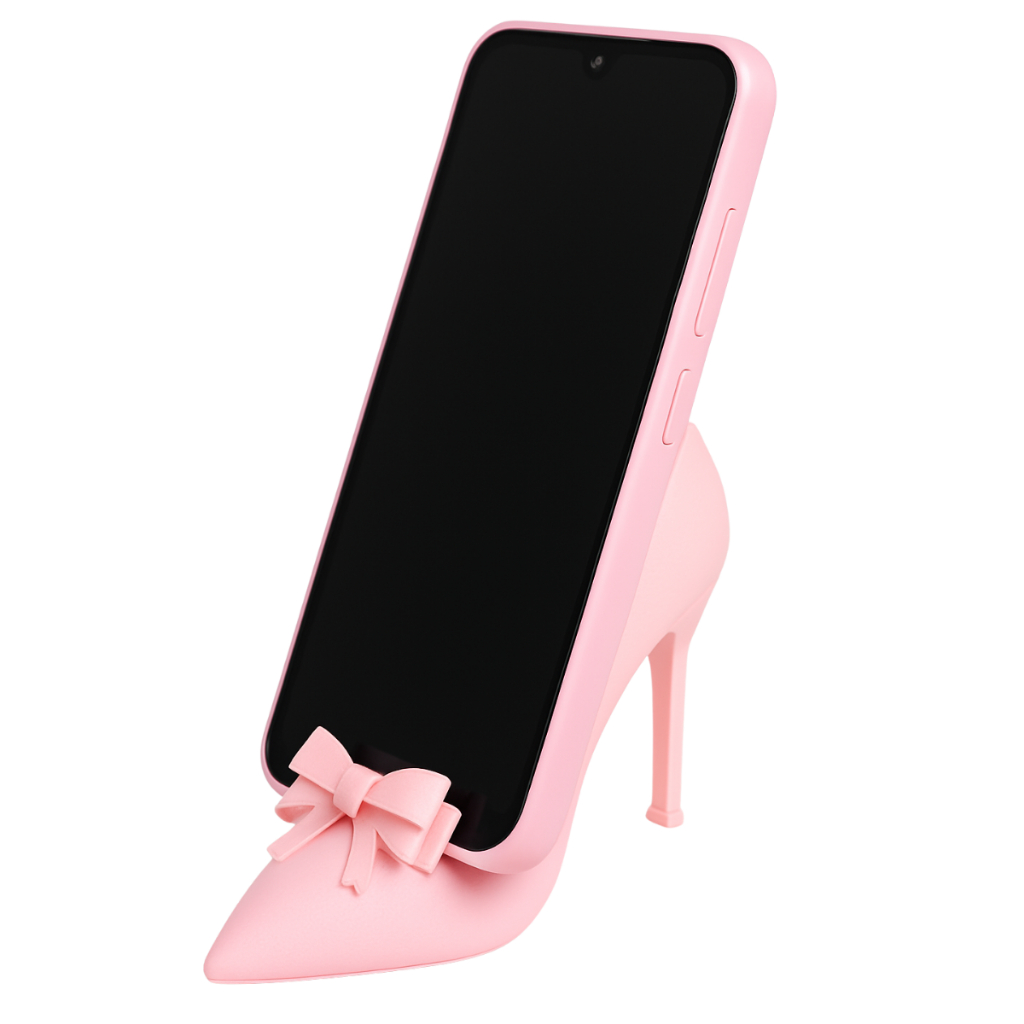Suporte Celular de Mesa Salto Rosa Universal Smartphone Luxo