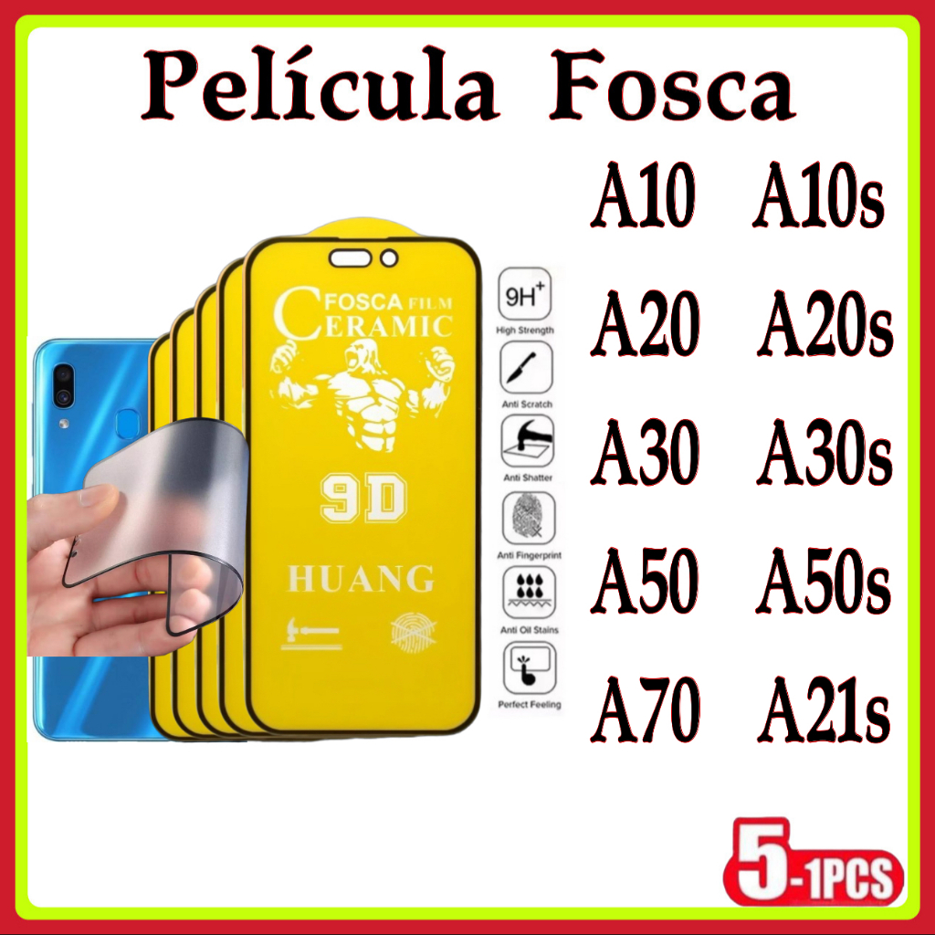 Película Fosca Cerâmica Flexível 9D Hidrogel Samsung A10 A10S A20 A20S A30 A30S A50 A50S A70 A21S