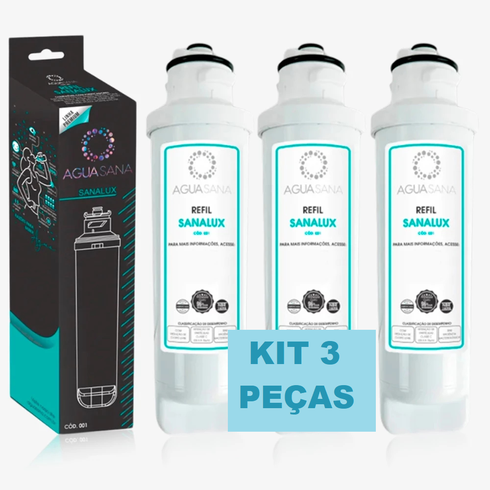 KIT 3 Filtro Purificador REFIL Compatível Electrolux PE11X PE11B PA21G PA26G PA31G PC41B PC41X PH41B