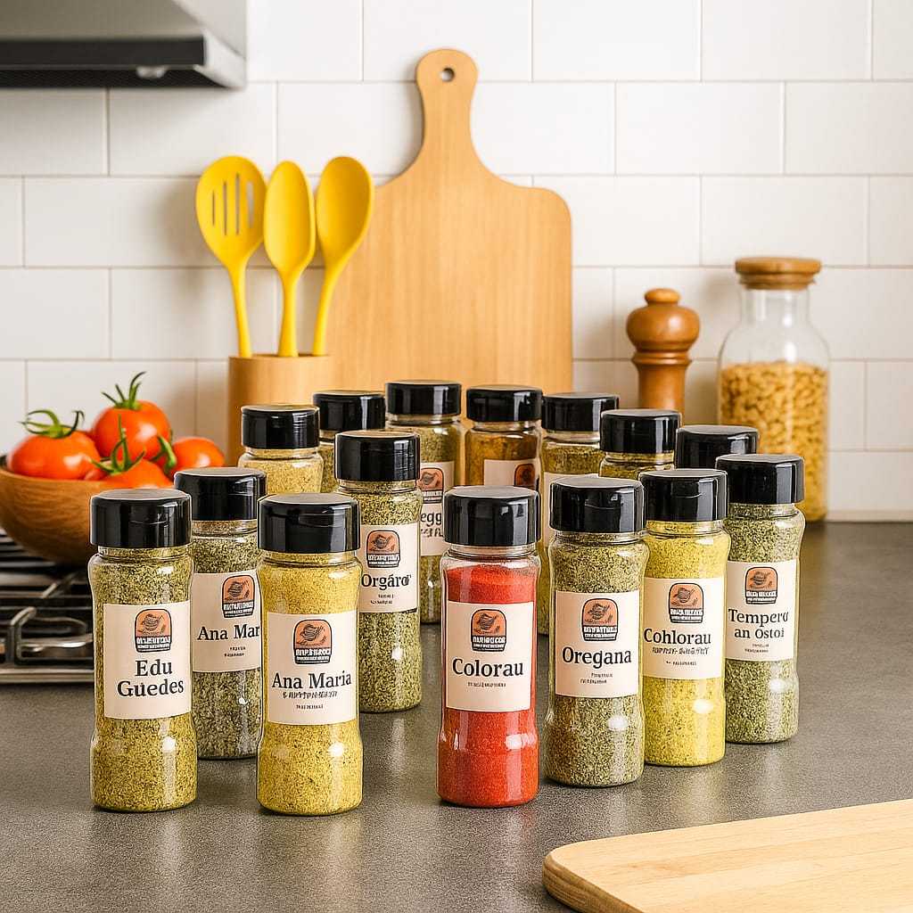 TEMPEROS E CONDIMENTOS KIT COM 10 UNIDADES OS MAIS VENDIDOS NO POTE COM TAMPA DOSADORA Envio Rápido