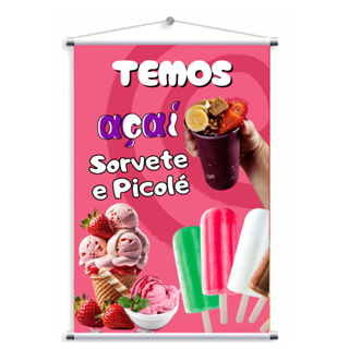 BANNER AÇAÍ SORVETE PICOLÉ (109) (Não alteramos a arte) em Oferta na Shopee