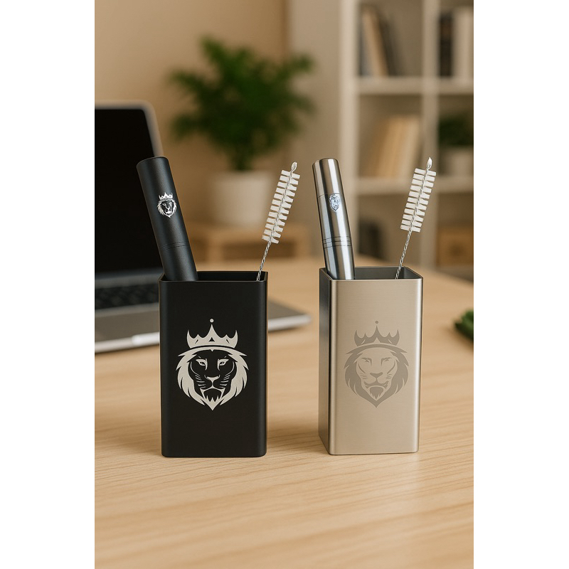 Kit para Tereré em Inox: Copo Quadrado Inox Preto 250ml +Bomba para Terere Telada V6 Preta + Escovinha descrição