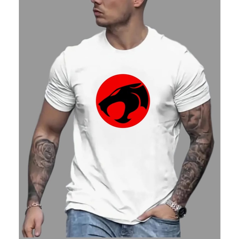 Camiseta Masculina Camiseta Preta 100% Algodão Camiseta Branca em Poliéster Thundercats  Personagens Desenho