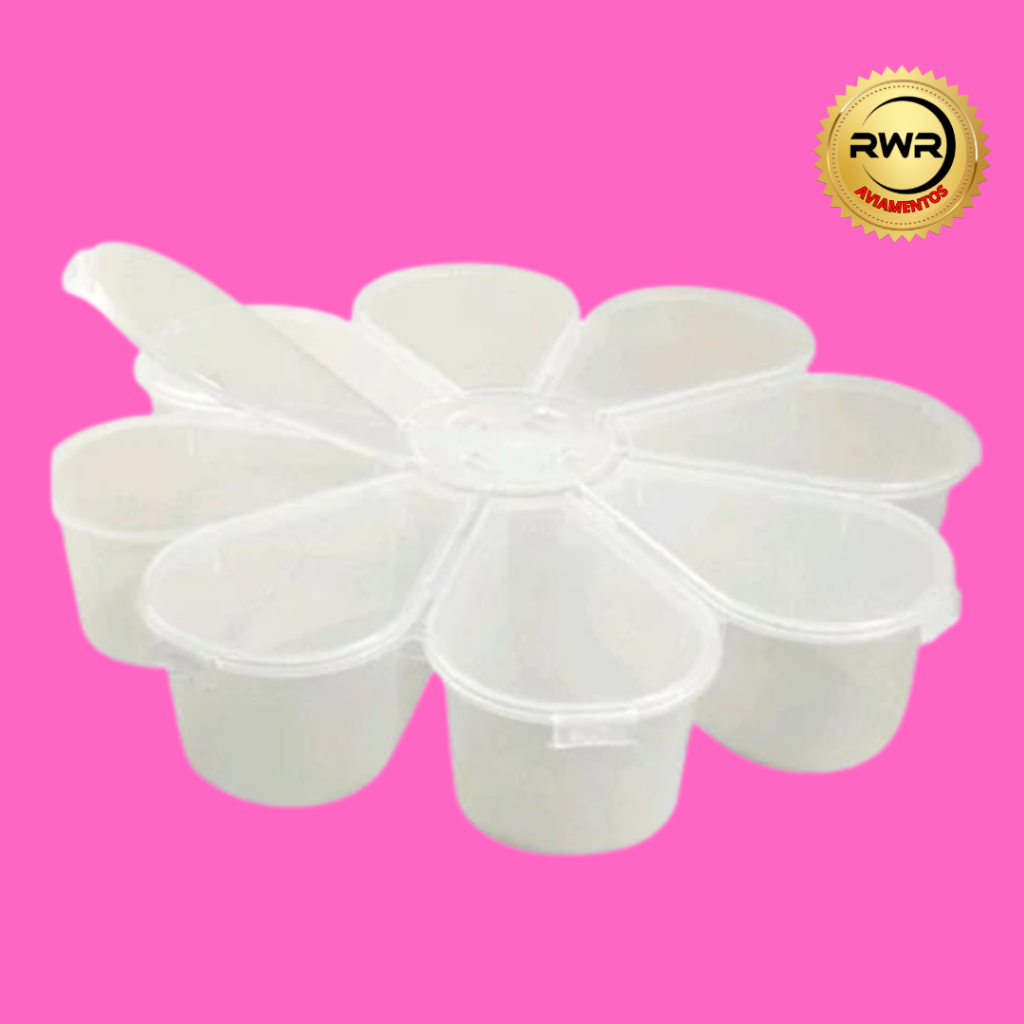 Caixa Organizadora Margarida 18cm x 18cm x 4cm Transparente