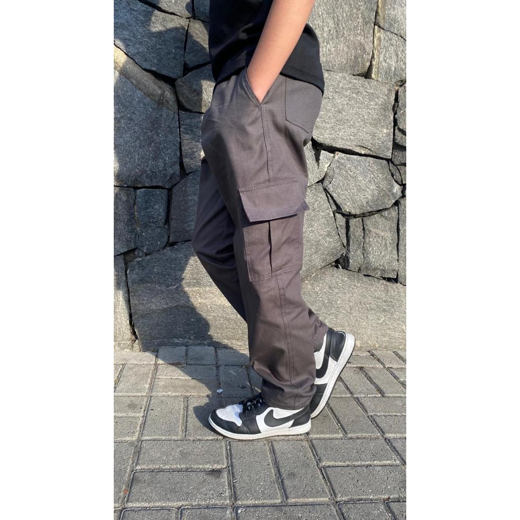 Calça Cargo Streetwear Skatista - Infantil / Juvenil - Meninos e Meninas em Oferta na Shopee